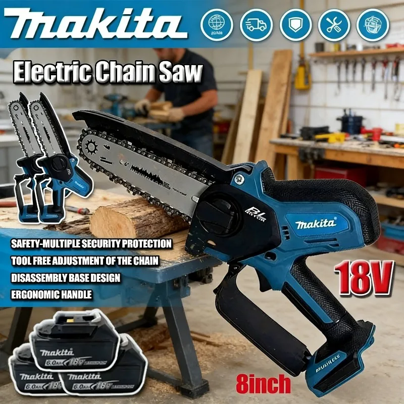 Mini Chainsaw 6 Inch Cordless - Аккумуляторная цепная пила Makita 18 В