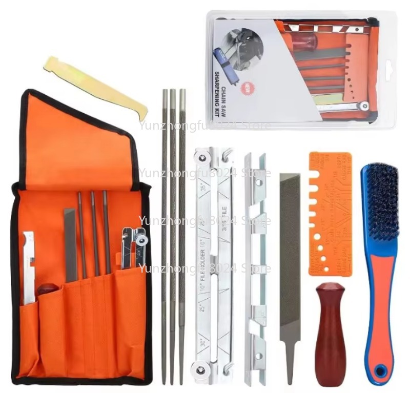Chainsaw File Kit Round - Ручка из твердой древесины, круглая плоская