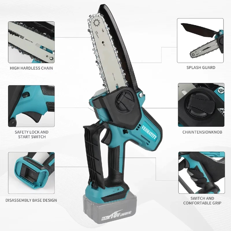 Миниатюрная портативная электр – обзор и цена Mini Chainsaw 6 Inch Cordless