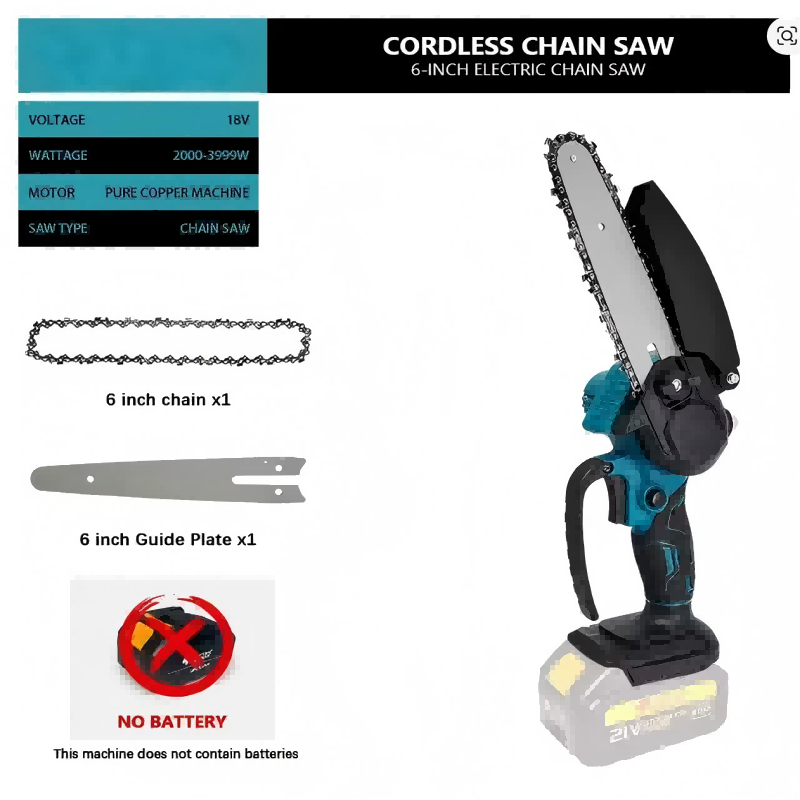 1700 об/мин, 6-дюймовая мини-л – обзор и цена Mini Chainsaw 6 Inch Cordless