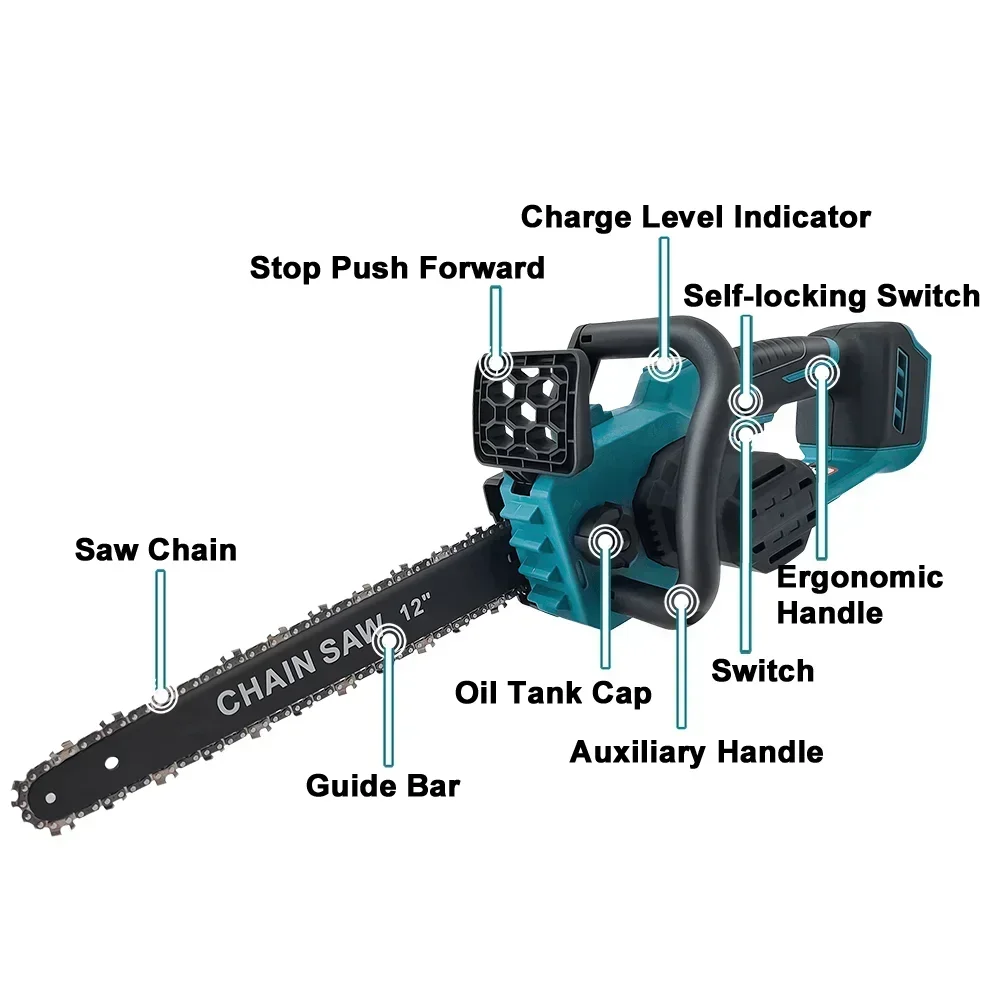 12-дюймовая аккумуляторная эле – обзор и цена Cordless Chainsaw 12 Inch Battery