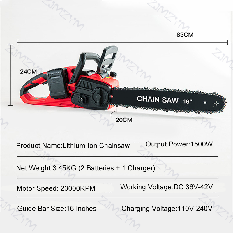 16-дюймовая бесщеточная аккуму – обзор и цена Electric Chainsaw 16 Inch Corded