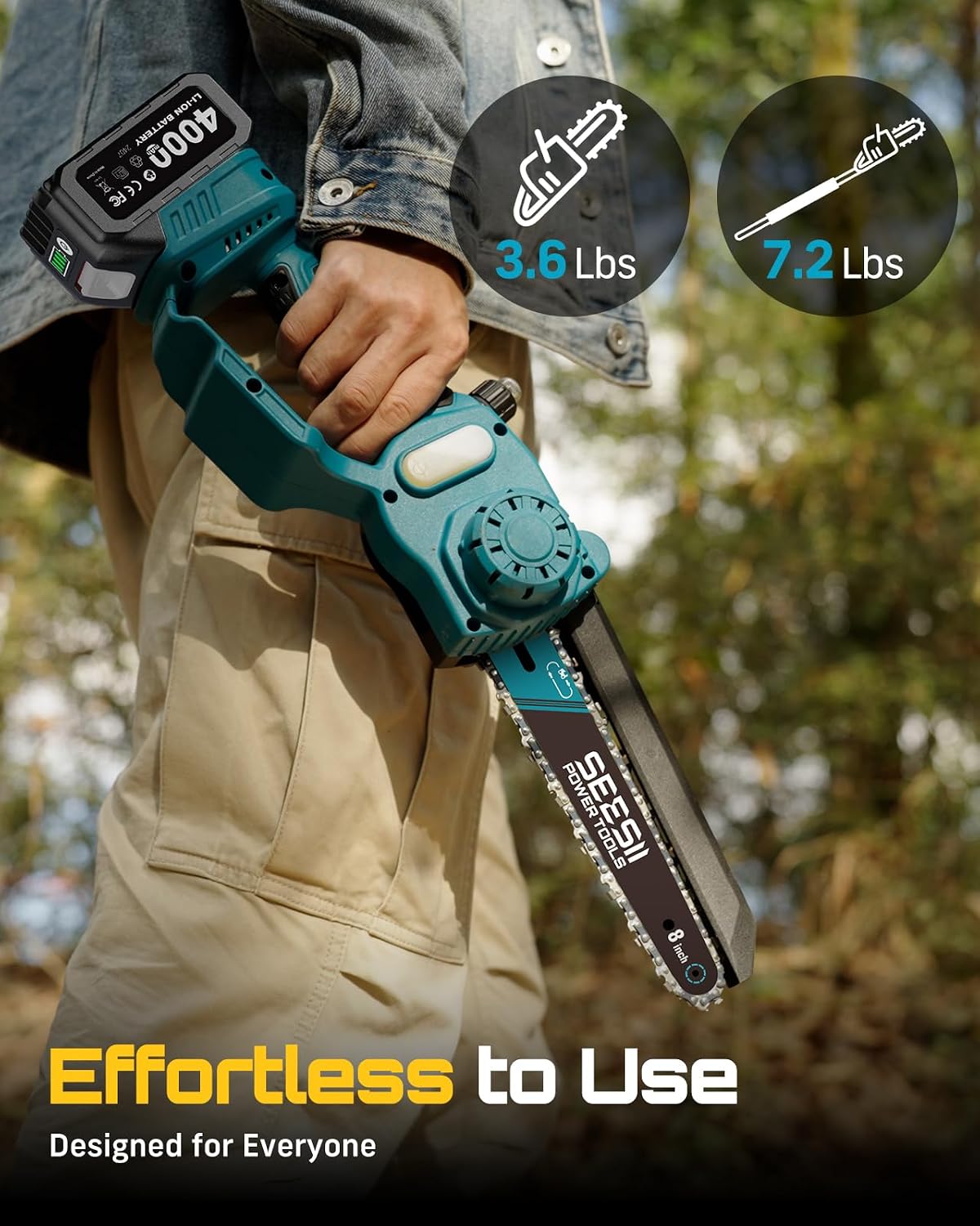SEESII 8'' Polesaw – бесщеточн – обзор и цена Pole Saw Cordless Telescopic