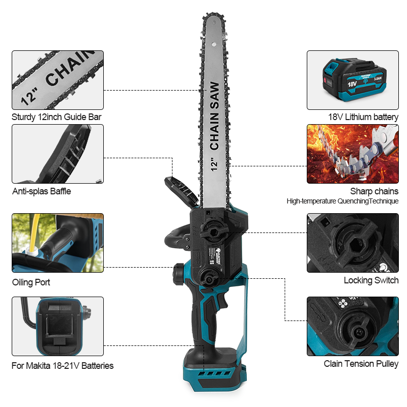 12-дюймовая аккумуляторная син – обзор и цена Cordless Chainsaw 12 Inch Battery