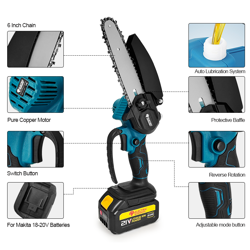 Аккумуляторная мини-цепная пил – обзор и цена Mini Chainsaw 6 Inch Cordless