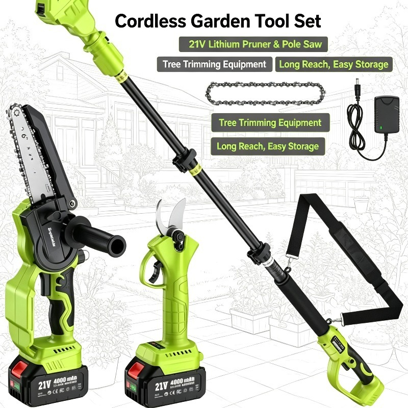 Беспроводная электрическая пил – обзор и цена Pole Saw Cordless Telescopic