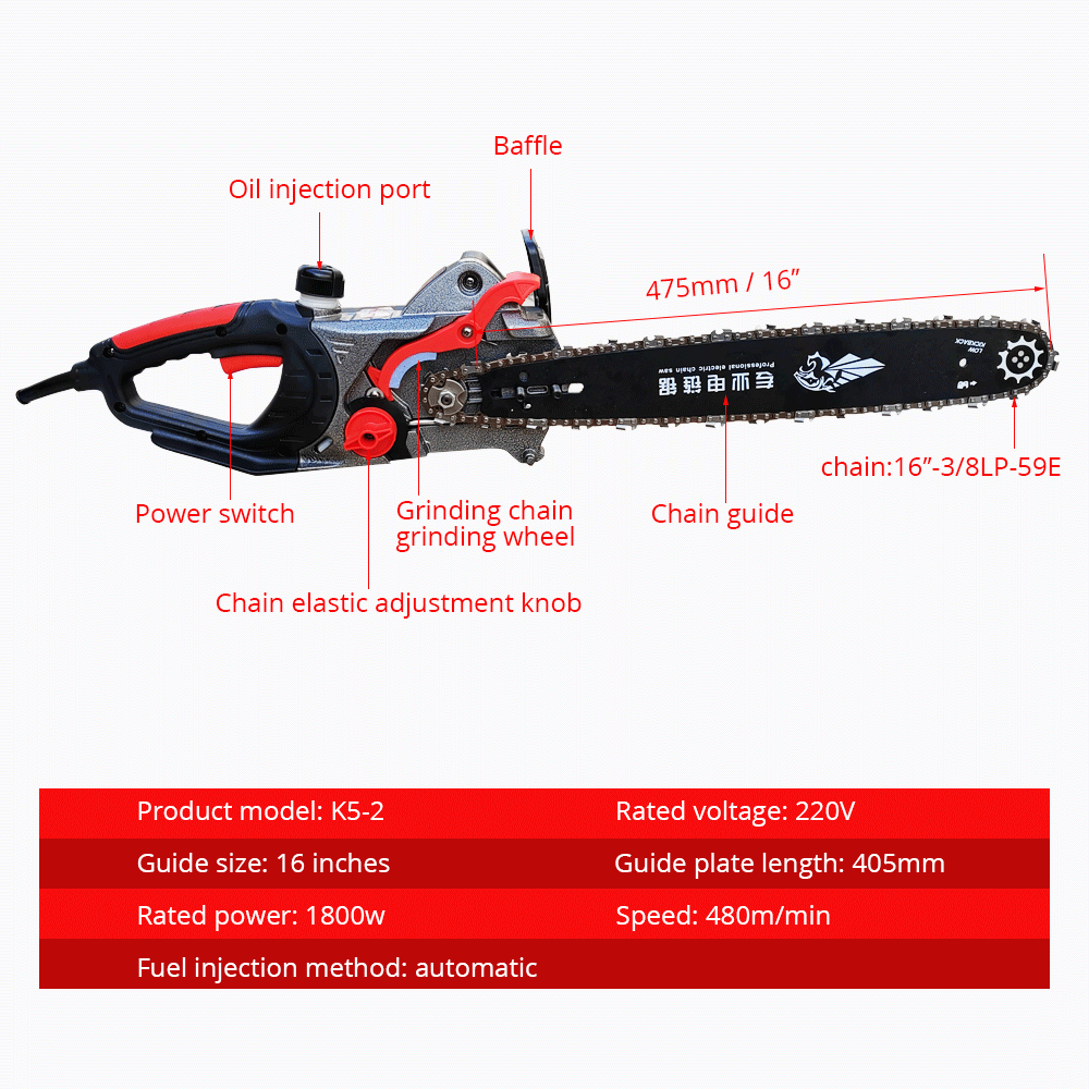 【Горячая】220 В проводная элект – обзор и цена Electric Chainsaw 16 Inch Corded