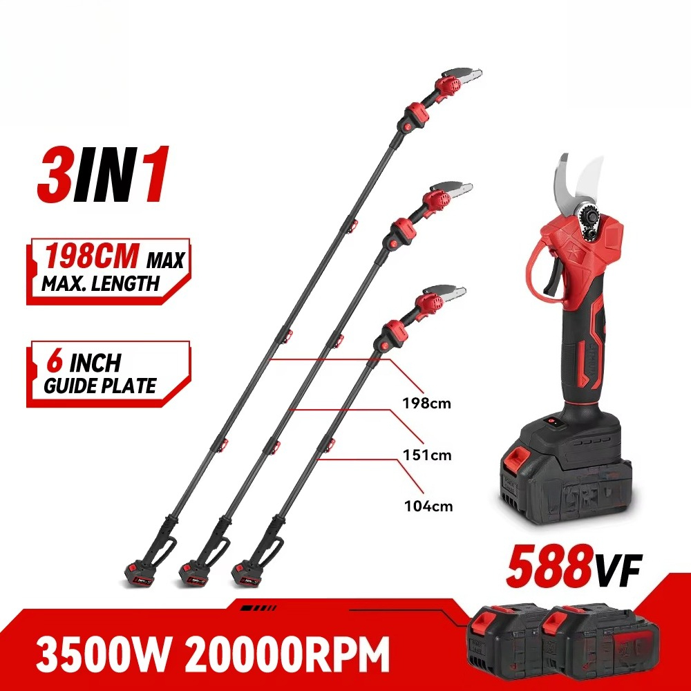 Бесщеточный набор садовых инст – обзор и цена Pole Saw Cordless Telescopic