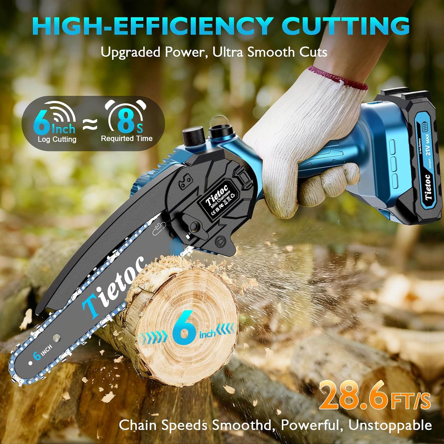 Мини-цепная пила, 6-дюймовая б – обзор и цена Mini Chainsaw 6 Inch Cordless