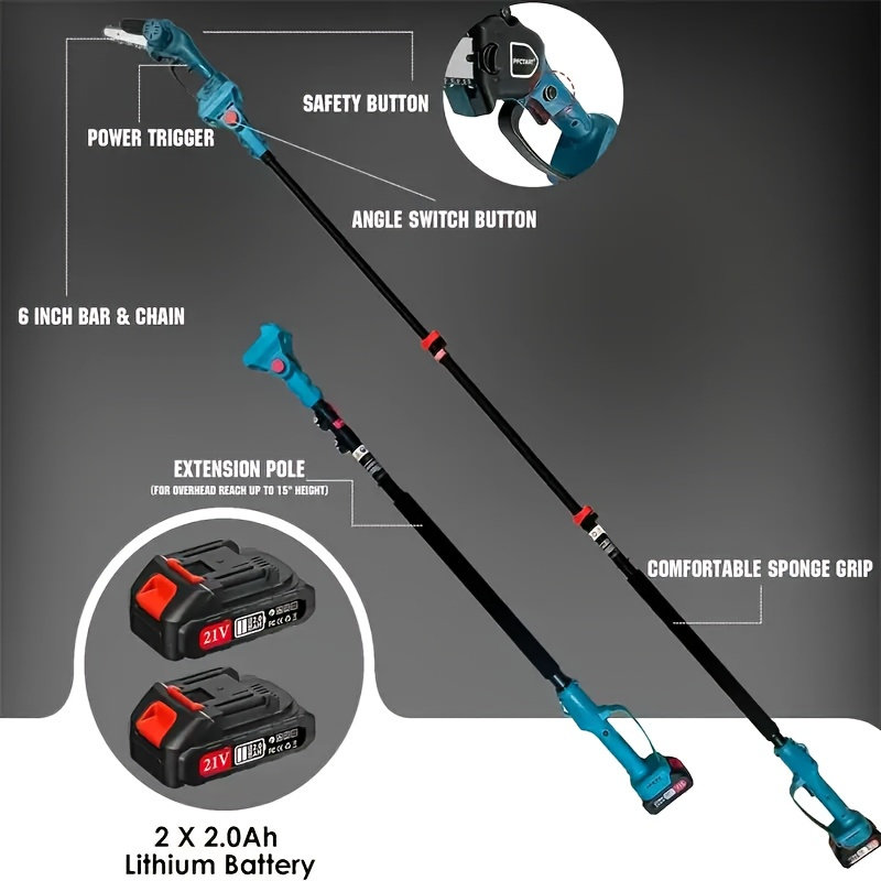 2-метровый телескопический сек – обзор и цена Battery Chainsaw 2 Battery Kit
