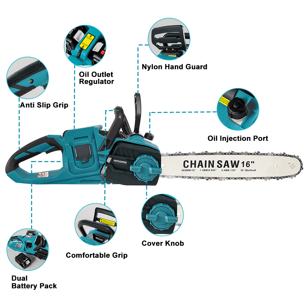 PATUOPRO 16-дюймовая бесщеточн – обзор и цена Electric Chainsaw 16 Inch Corded